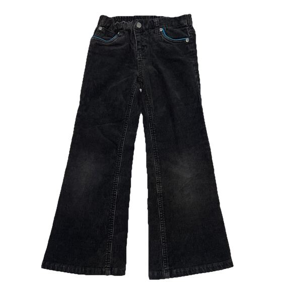 Ralph Lauren Pants Girl Size 6X Black Corduroy Cotton Stretch Elastic Waist Fade - Picture 1 of 12